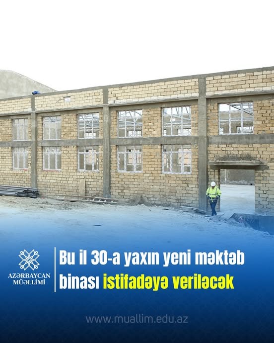 Bu il 30-a yaxın yeni məktəb binası istifadəyə veriləcək.