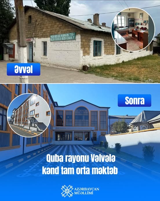 "Yenilənən məktəblər" rubrikasında Quba rayonu Vəlvələ kənd tam orta məktəbi