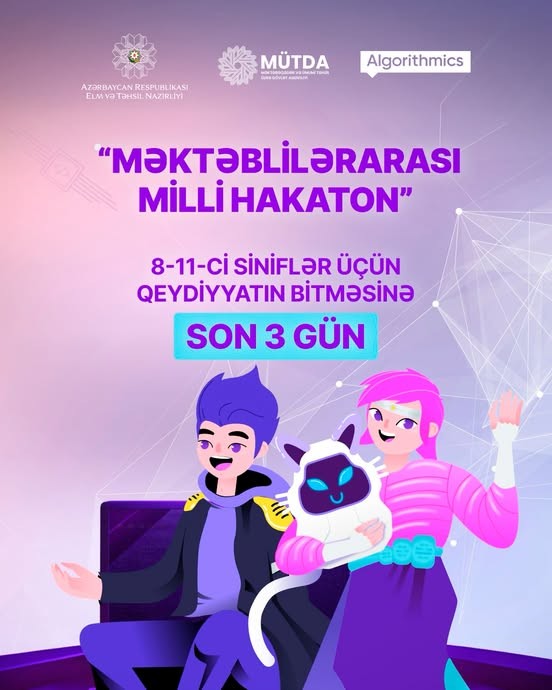 "Məktəblilərarası Milli Hakaton"a qeydiyyatın bitməsinə son 3 gün qalıb.