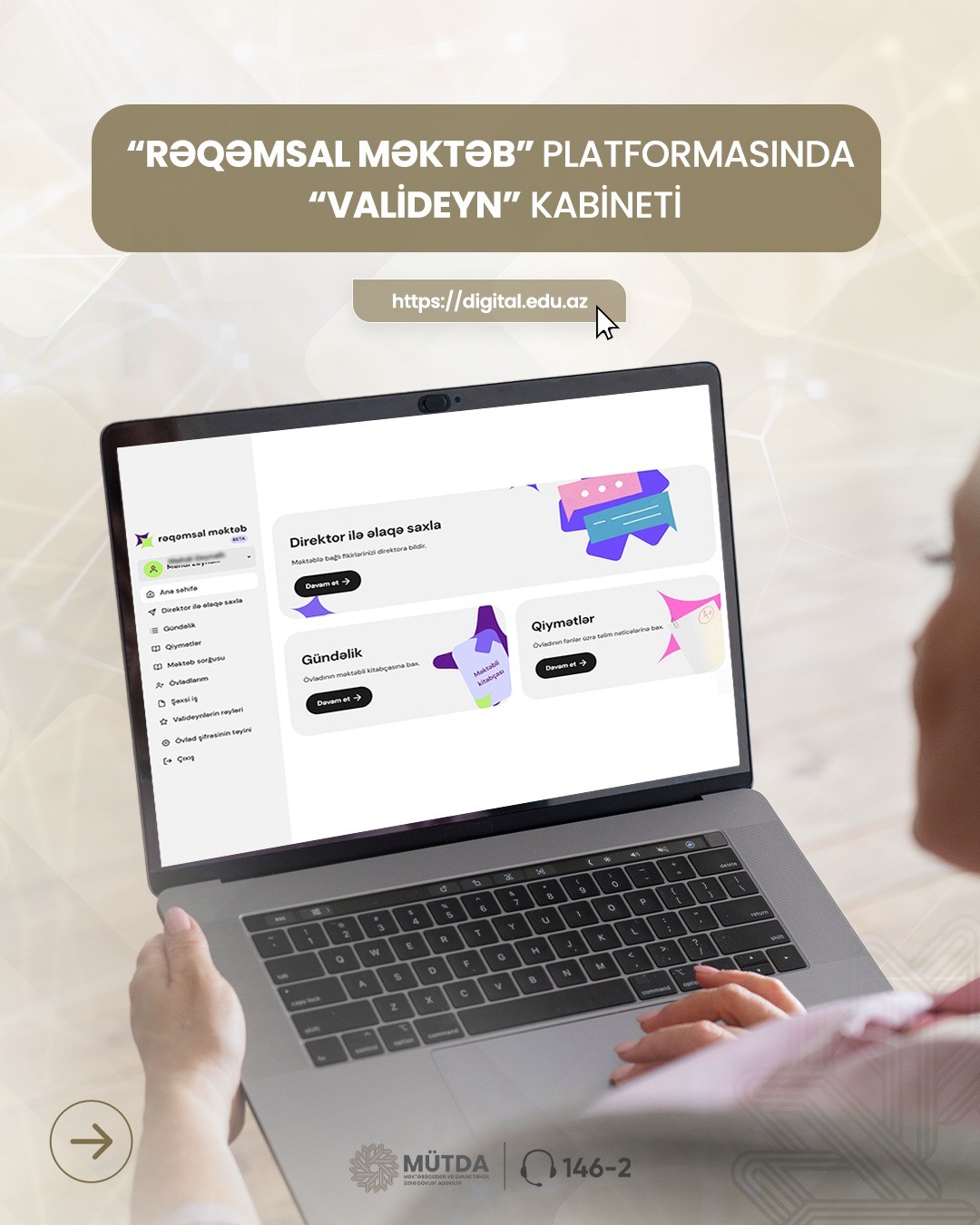 “Rəqəmsal məktəb” platformasında “Valideyn” kabineti