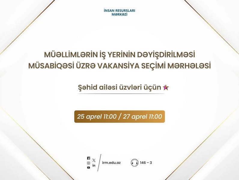 Vakansiya seçimi mərhələsinə start verilir