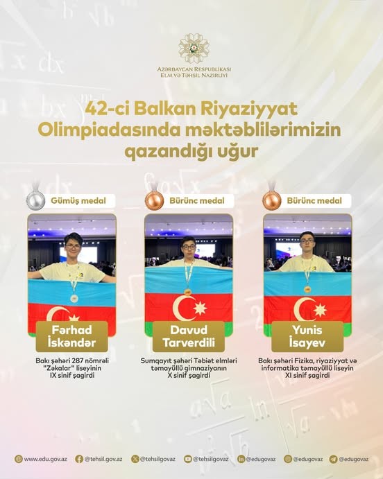 Balkan Riyaziyyat Olimpiadasında milli komandamız uğur qazandı