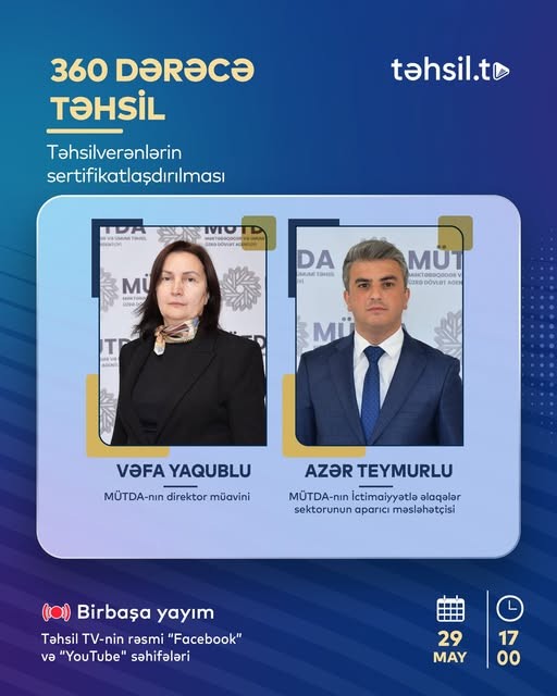 "360 dərəcə təhsil" də təhsilverənlərin sertifikatlaşdırılması haqqında danșacağıq.