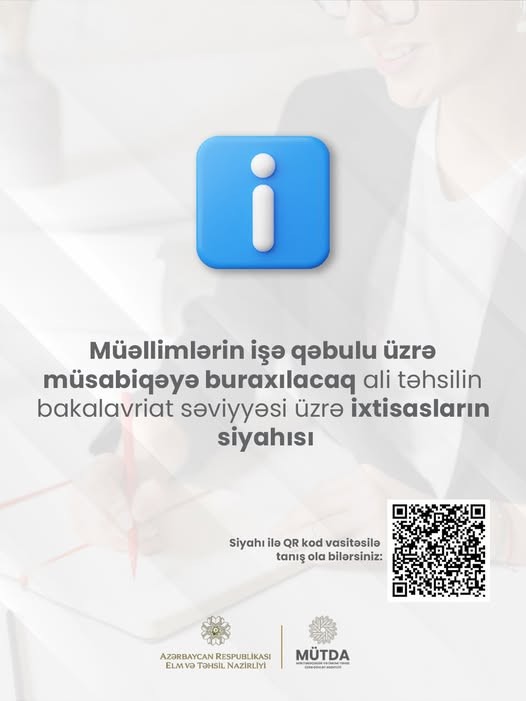Qeyri-pedaqoji ixtisaslara malik şəxslərin nəzərinə!