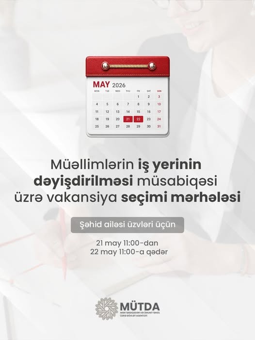 Müəllimlərin iş yerinin dəyişdirilməsi müsabiqəsi üzrə vakansiya seçimi