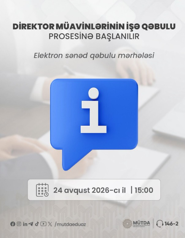 Direktor müavinlərinin işə qəbulu üzrə elektron qeydiyyat başlayır